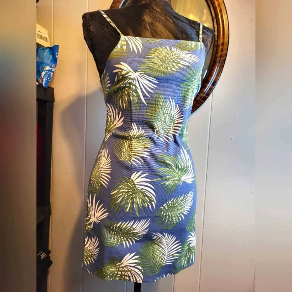 NWT Urban Outfitters XS Sundress Palm Leaf mini dress - Picture 4 of 14